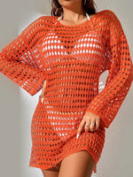 Knitted Hollowed-Out Pullover Swimsuit Cover-Up for Beach Style