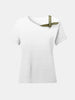 Asymmetrical Neck Short Sleeve T-Shirt for Modern Casual Outfits