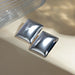 Women’s Rectangular Stud Earrings – Stainless Steel Geometric Design