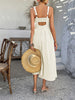 Women's Solid Color High-Waisted Sleeveless Vacation Cami Maxi Dress