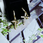 Women's Rotating Crown Cross Zircon Earrings – Elegant Jewelry Set