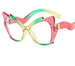 Personalized Colorful Cat-Eye Butterfly Flat Mirror Glasses