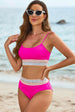 Scoop Neck Two-Piece Swim Set With Spaghetti Straps And Sleek Swim Bottoms