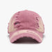 Distressed Adjustable Cotton Baseball Cap With Casual Outdoor Design