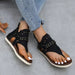 Women’s Studded Flat Sandals with Raw Hem Detailing