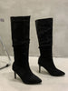 Women's Pull-On Pleated High Heel Boots – Stylish and Comfortable Fit