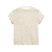 Women's Jacquard Mesh Hollow Out Knit T-Shirt with Short Sleeves