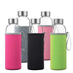 280ml/360ml/550ml Premium BPA-Free Glass Water Bottle With Protective Cover for Travel & Sports