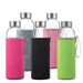 280ml/360ml/550ml Premium BPA-Free Glass Water Bottle With Protective Cover for Travel & Sports