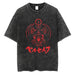 Men's Hip Hop Streetwear T-Shirt in Washed Black - Trendy Casual Tee for Street Style