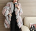 Faux Fur Coat Hooded Long Sleeve Zipper Fake Rabbit Fur Outwear Shealing Jacket