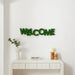 WELCOME Metal Wall Art – Moss-Textured Decorative Sign