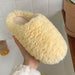 Winter Simple Warm Cotton Slippers Women Fashion Indoor Plush Shoes