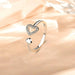 Sterling Silver Inlaid Zircon Heart Open Ring for Women – Romantic Adjustable Style