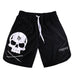 Men's Fashion Quick Dry Skull Print Gym Jogging Shorts