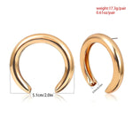Exaggerated Crescent Shaped Earrings Women's Retro Metal Hollow Earrings Jewelry