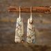 Handcrafted Copper Earrings with Polished Natural Stone Beads