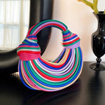 Colourful Rainbow Noodles Shaped Luxury Designer Women's Handbag