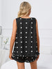 Women's Heart Scoop Neck Tank Top and Shorts Matching Lounge Set for Comfortable Homewear