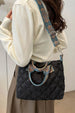 Bubble Textured Handbag with Adjustable Printed Strap – Spacious Structured Shoulder Bag