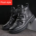 Men's Casual Zipper Martin Boots with Korean Streetwear Styling