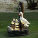 Solar Resin Duck Garden Fountain with LED Squirrel Design Outdoor Decoration