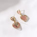 Minimalist Pink Heart Cat's Eye Stone Earrings Women's Jewelry
