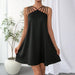 Women's Sleeveless V-Neck Cutout Mini Skirt Dress – Relaxed Fit