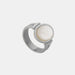 Women's Vintage White Seashell Statement Ring for Index Finger Styling