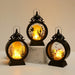Halloween Decorative Wind Lantern Retro Round Portable LED Electronic Candle Lamp