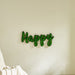 Happy Letter Moss Wall Art – Green Wall Decor for Home and Office