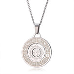 Chinese Zodiac Pendant Necklace - Rotating Titanium Steel Ring