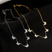 Silver Butterfly Pendant Tassel Necklace Women's Cool Style Clavicle Chain
