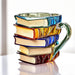 Stacked Books Ceramic Coffee Cup – Colorful & Creative Mug Design
