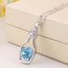 Women's Wish Bottle Crystal Heart Pendant Necklace Jewelry