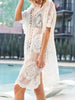 Lace V-Neck Cover-Up with Half Sleeves for Layered Beach Style