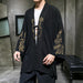 Hanfu Style Men's Clothing Cotton Linen Embroidery Cardigan Top Coat