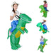 Kids Adult Inflatable Funny Cute Cartoon Dinosaur Rider Party Costume