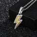 Retro Lightning Pendant Necklace - Zircon Men's Hip Hop Jewelry