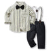 Multi-Color Plaid Long Sleeve Cotton Shirt Suspenders Boys' Suit Kid's Clothes