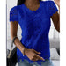 Women's Short Sleeve Lace Shirt Top For Elegant Summer Wear