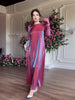 Women's Sparkling Glass Satin Middle East Design Elegant Flare Dress
