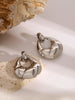 Teardrop Shaped Stainless Steel Earrings With Modern Minimalist Finish
