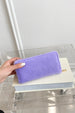 Solid Color Fluffy Rectangle Wallet – Soft Touch Stylish Organizer