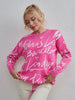 Women Round Neck Long Sleeve Sweater Patchwork Lace Up Knitting Pullover Sweaters