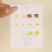6-Pieces Set Earrings Jewelry Exquisite Resin Butterfly Flower Love Stud Earrings