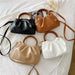 Cloud Bag Messenger Fashion Pleated Small Bag Simple Wooden Handle Handbag