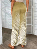 Fashion Striped Leaf Printed Wide Leg Pants for Women’s Relaxed Chic Style