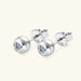 Classic Moissanite 925 Sterling Silver Round Stud Earrings for Women