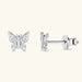 Moissanite Butterfly Stud Earrings – 925 Sterling Silver for Women